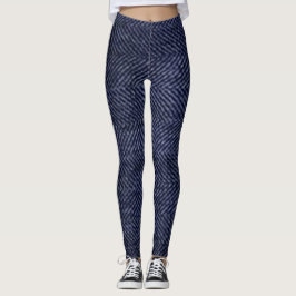 leggings Jeans Blå Röd blomma modern svart chic