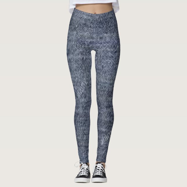 leggings Jeans Blå Röd florat modern svart chic (Framsida)