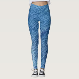leggings Jeans Blå Röda blommig modern svart chic