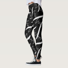 Leggings Jimette Design blanc sur noir