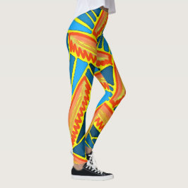 Leggings Jimette Design de orange jaune bleu