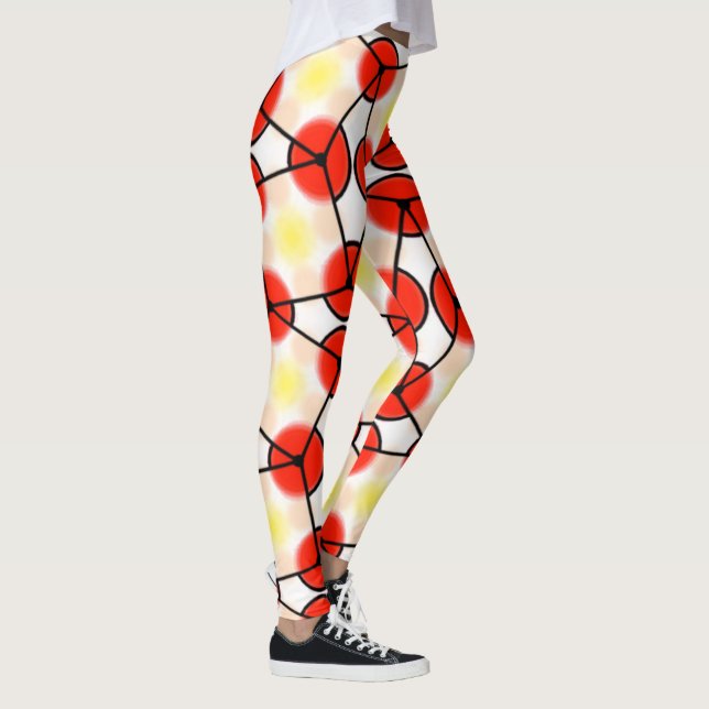 Leggings Jimette Design de rouge jaune blanc (Höger)