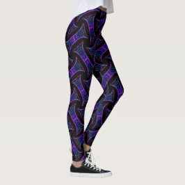 Leggings Jimette Design mauve bleu sur noir