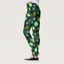 Leggings Jimette Design vert sur noir