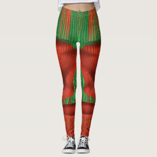 Leggings ~ jul Red and Grönt