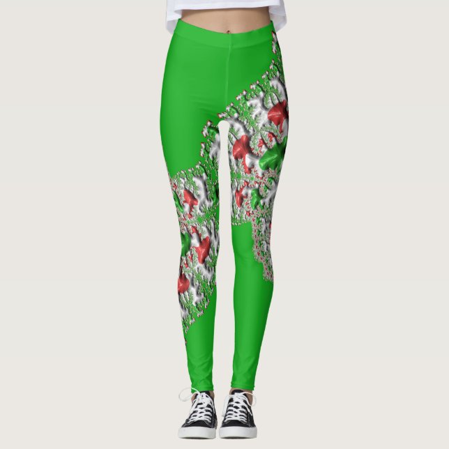 Leggings ~ Julafton red grönt white~ Original (Framsida)