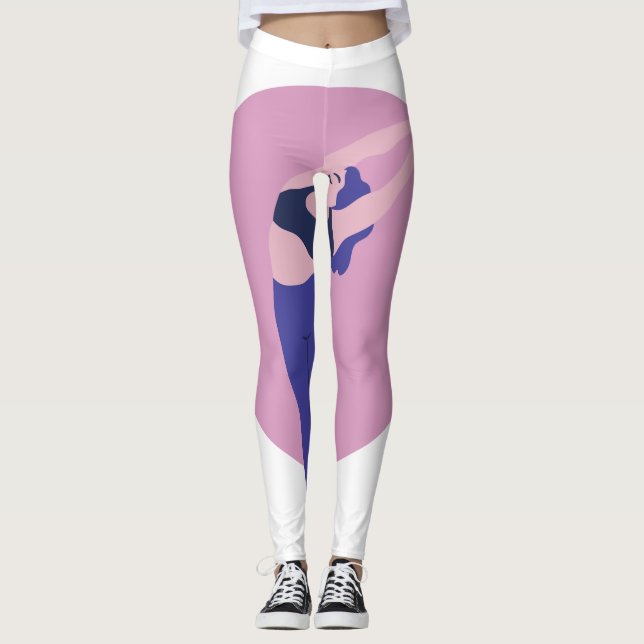 Leggings kvinna idrottare färg rosa (Framsida)