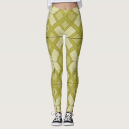 Leggings - Lattice Mönster i Gult-Grönt