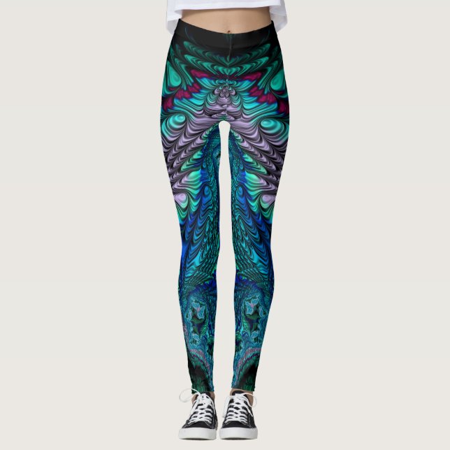 Leggings ~ lila blue grönt black ~ Original (Framsida)