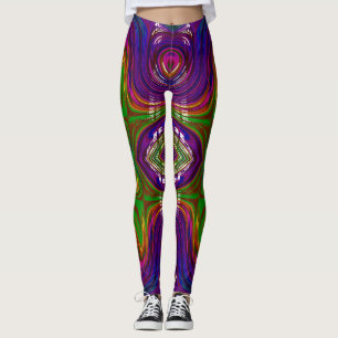 Leggings ~ lila grönt rosa ~ Original