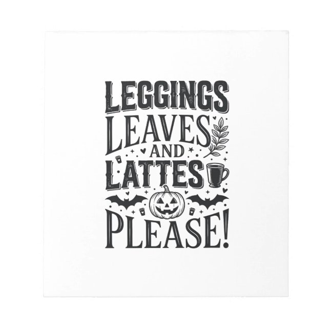 Leggings Löv Lattes Halloween Höst Kaffe Desig Anteckningsblock (Framsida)