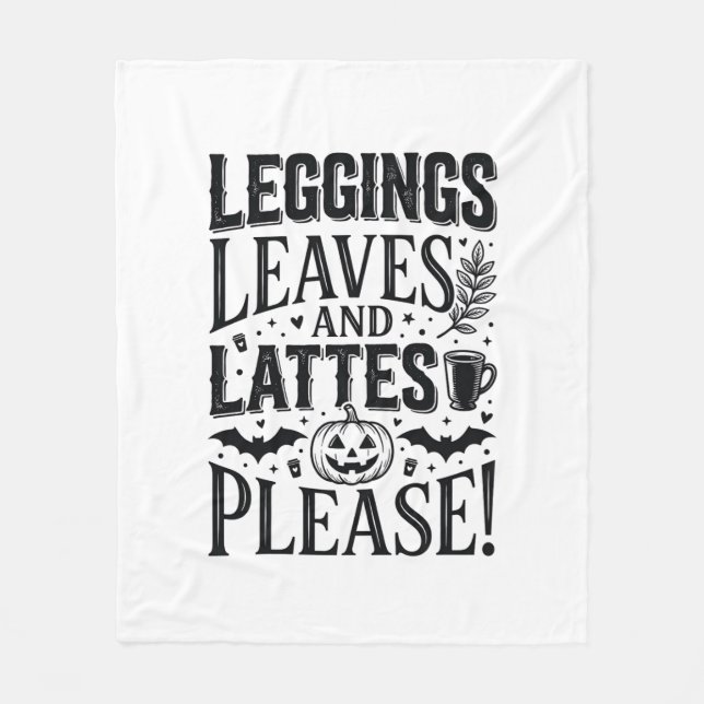 Leggings Löv Lattes Halloween Höst Kaffe Desig Fleecefilt (Framsidan)