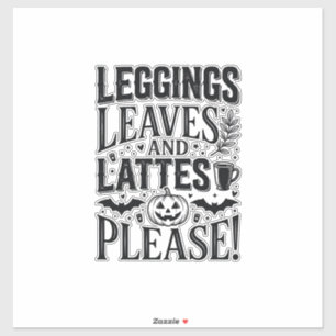 Leggings Löv Lattes Halloween Höst Kaffe Design Klistermärken