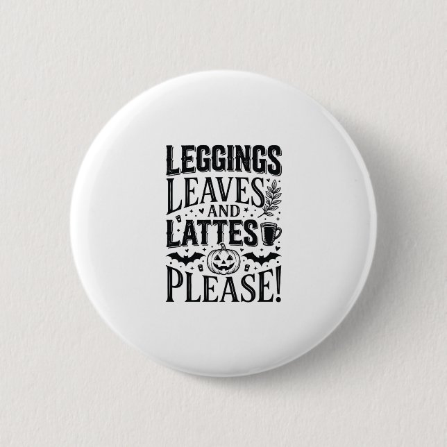 Leggings Löv Lattes Halloween Höst Kaffe Design Knapp (Framsida)