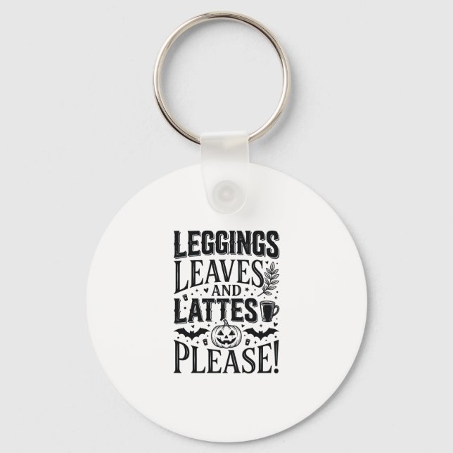 Leggings Löv Lattes Halloween Höst Kaffe Design Nyckelring (Framsida)