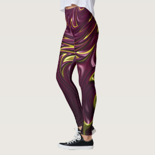 Leggings ~ maroon guld ~ Original