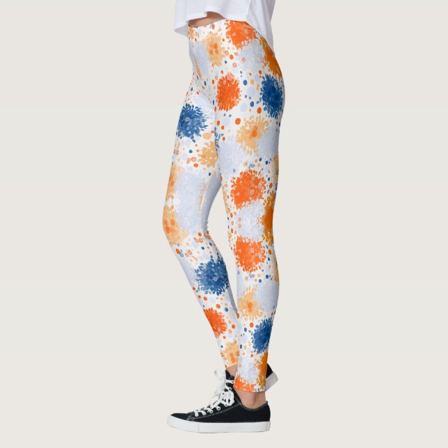 Leggings med en livfull abstrakt design  (Vänster)