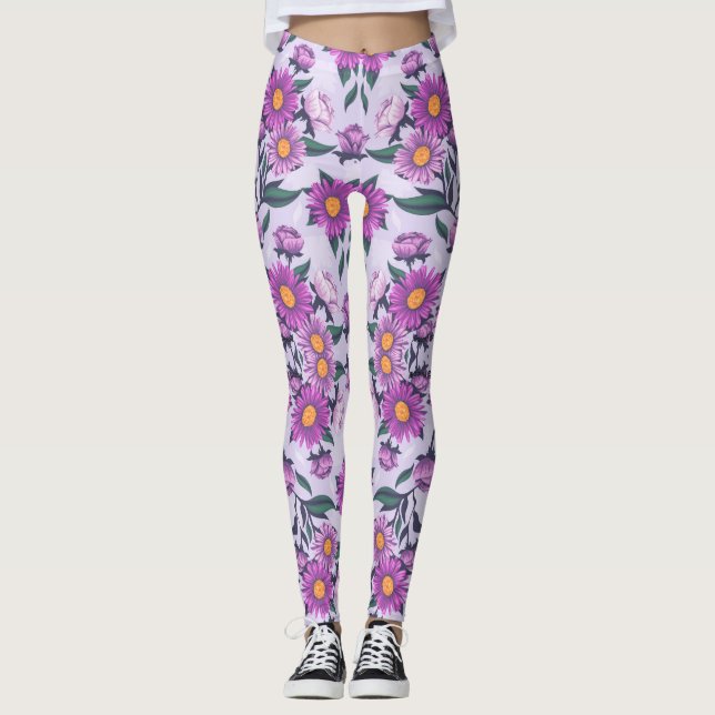 Leggings med ett djärvt blommönster  (Framsida)