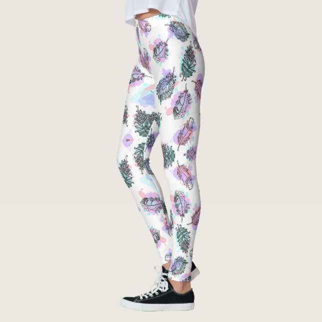 Leggings med ett livfullt mönster (Vänster)