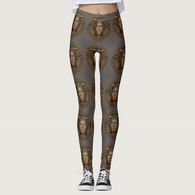 Leggings med genomgående tryck av Bronze Medusa (Framsida)