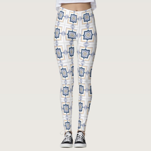 Leggings med geometriskt mönster (Framsida)