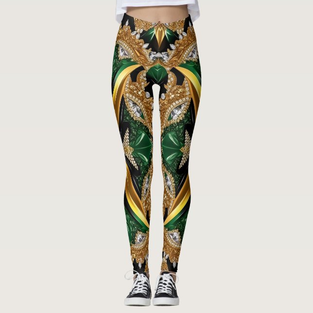 Leggings med Jamaican Färg design (Framsida)