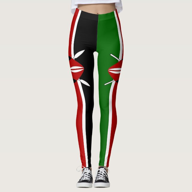 Leggings med Kenyas flagga (Framsida)