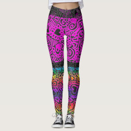 Leggings med klotter-mönster