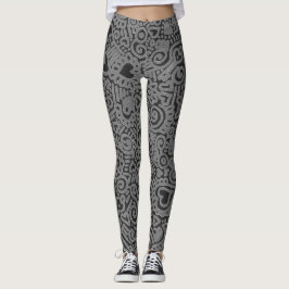 Leggings med klotter-mönster