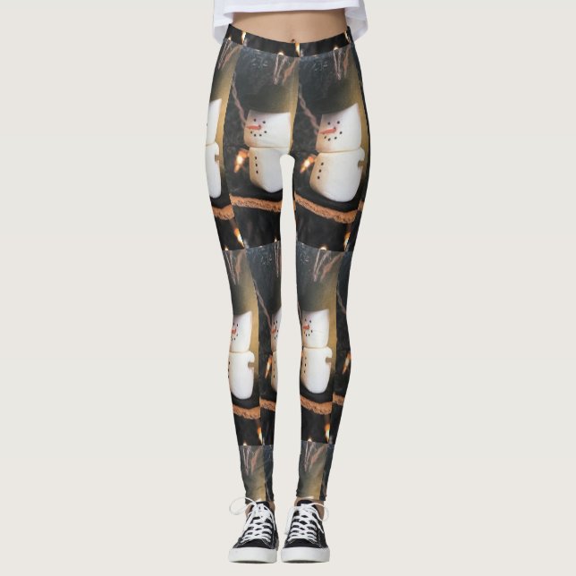 LEGGINGS MED **MARSHMALLOW-SNÖMÄN** (Framsida)