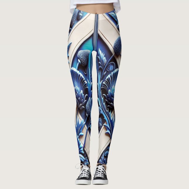 Leggings med Scottish Thistles-design (Framsida)