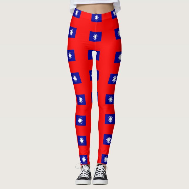 Leggings med taiwanesisk flagg (Framsida)