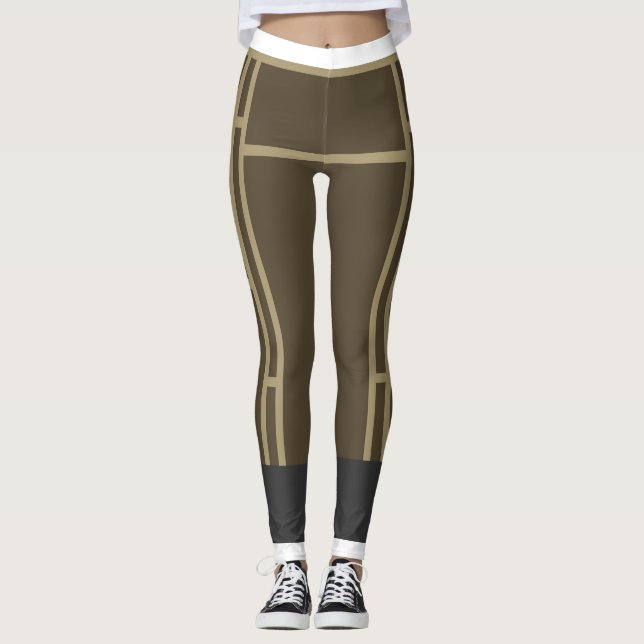 Leggings Mondrian Brown Beige 1 (Framsida)