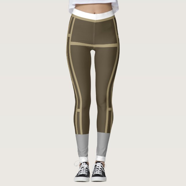 Leggings Mondrian Brown Beige 2 (Framsida)