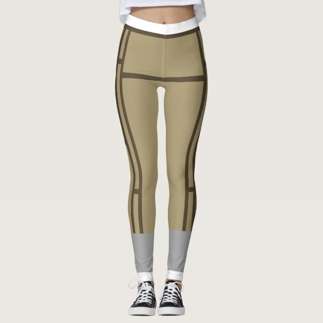 Leggings Mondrian Inspired Beige Brown 1 (Framsida)