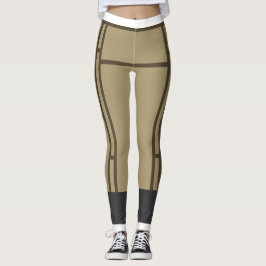 Leggings Mondrian Inspired Beige Brown 2