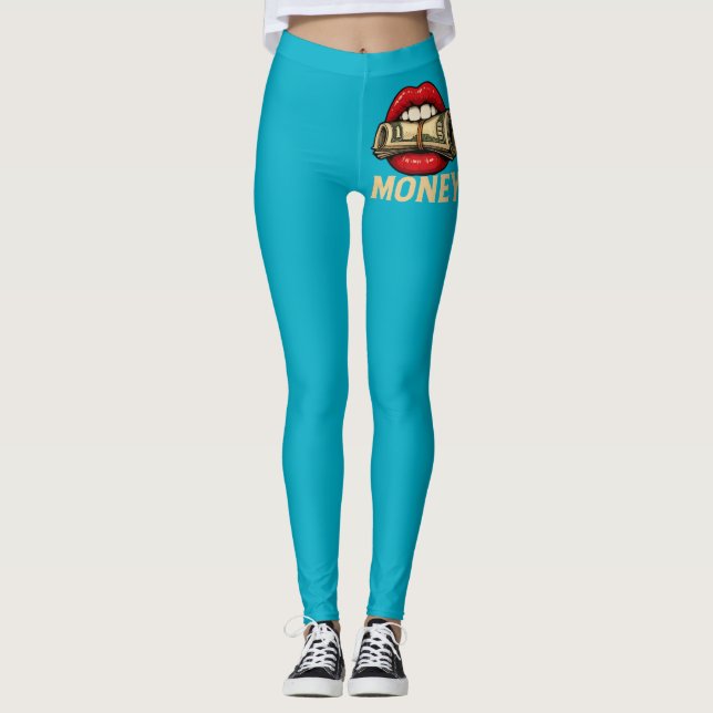 Leggings Money Läppar - djärv pop Art Påstående (Framsida)