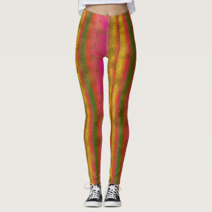 Leggings Multifärgad Rand med Faux Guld Stars