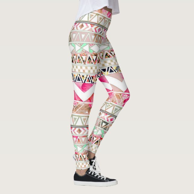 Leggings/Native American Aztec Mönster Leggings (Höger)