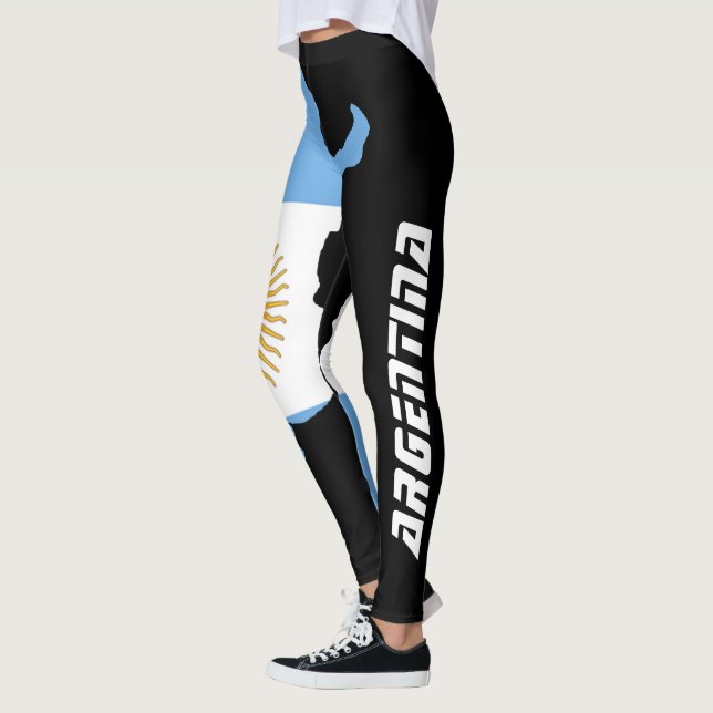 Leggings Negros con Bandera de Argentina (Vänster)