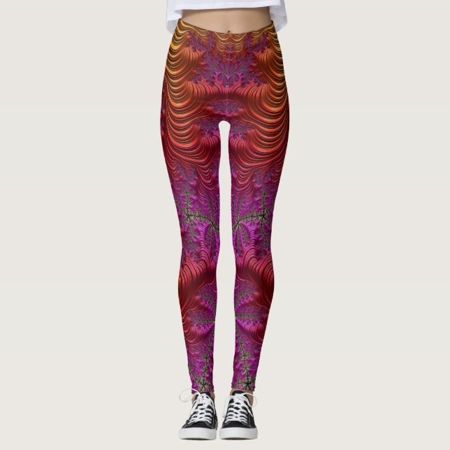 Leggings ~orange purple zany ~ Original (Framsida)