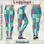 LEGGINGS - "Patchwork of Colorful Squares"<br><div class="desc">En lappverksbild med stil av färgfyllda fyrkanter som finns på dessa lager. Finns i fem kvinnostorlekar (XS, S, M, L, XL). I beskrivningen "Om den här produkten" nedan visas allmän storleksändring och produktinformation. Bilden för lappverk-stil täcker som standard hela par av strängar. Det kan inte tas bort eller ersättas. ►...</div>