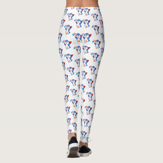 Leggings Pingvin Hjärtan Glad Alla Hjärtans Dag (Baksida)