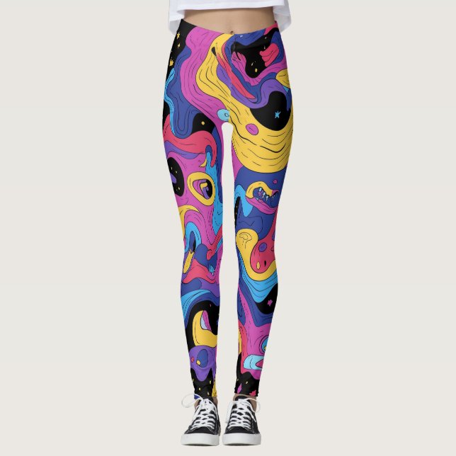 Leggings Psicodelico Colorido (Framsida)