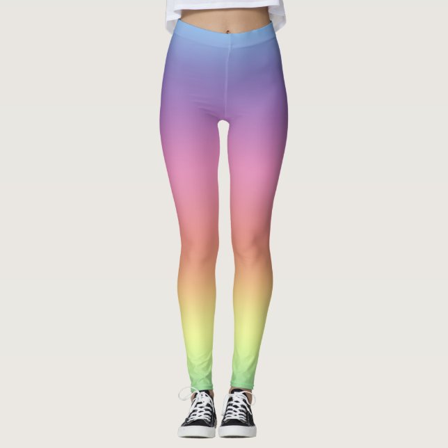 Leggings - Rainbow Färgad Rand (Framsida)
