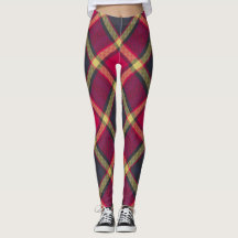 Leggings - Röd gul skotsk Tartan
