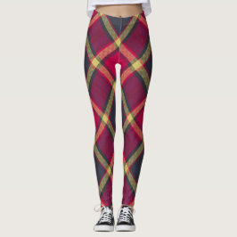 Leggings - Röd gul skotsk Tartan