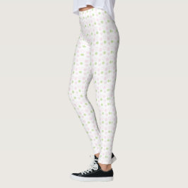 Leggings Rosa Grönt Sweethearts Över Mönster