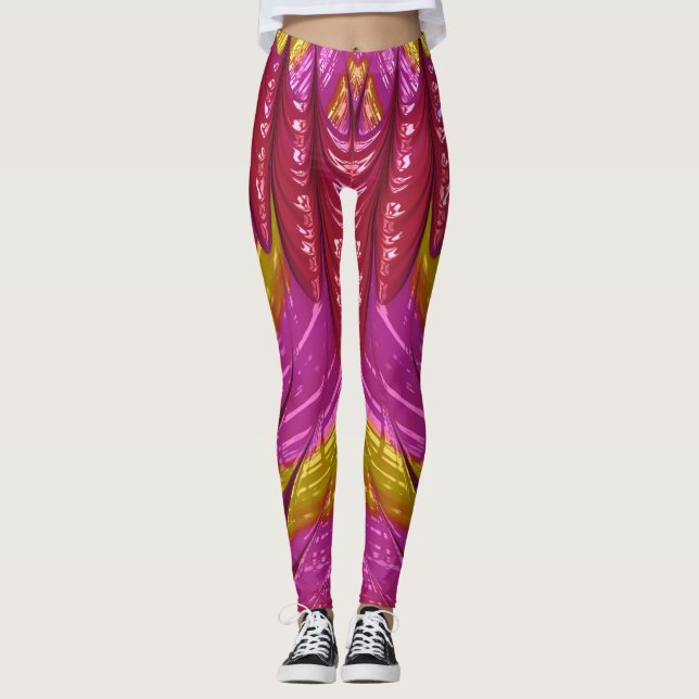 Leggings ~ rosa red guld blue ~ Original (Framsida)