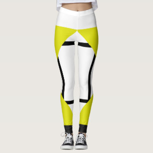 Leggings-sammansättning I Lozenges 4 linjer Gult B Leggings
